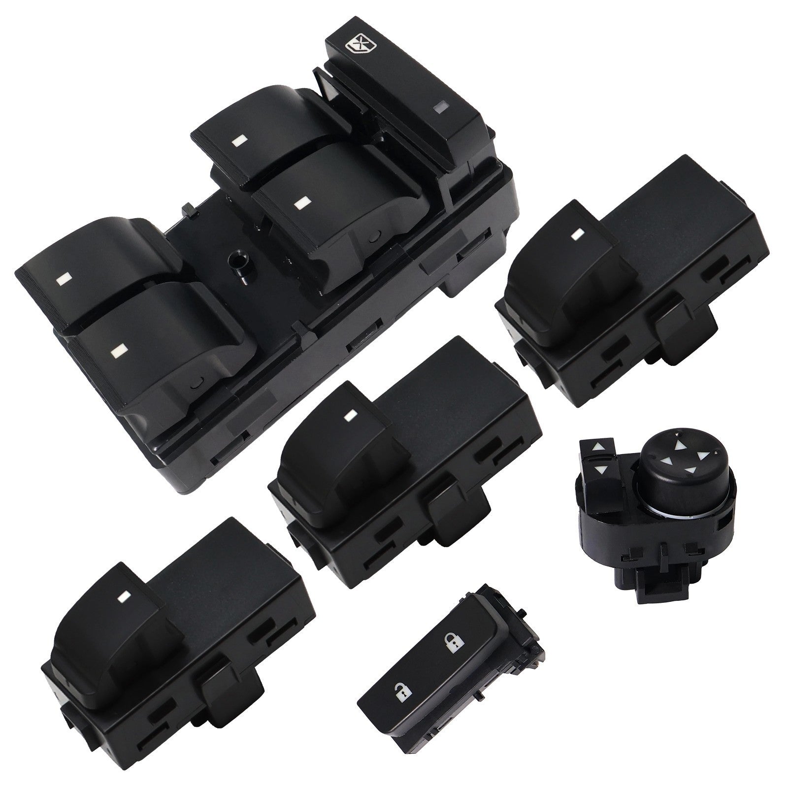 6x For 07-17 Chevry GMC 1500 Window Control Switch Front Rear Door Lock Mirror