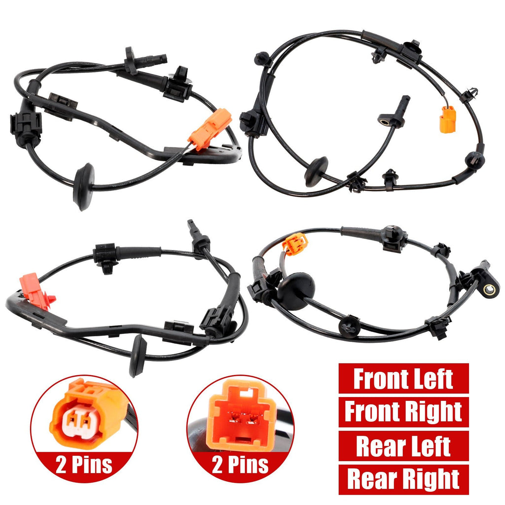 4X Front Rear ABS Wheel Speed Sensor Right & Left Side Fits 2007-2008 Honda Fit