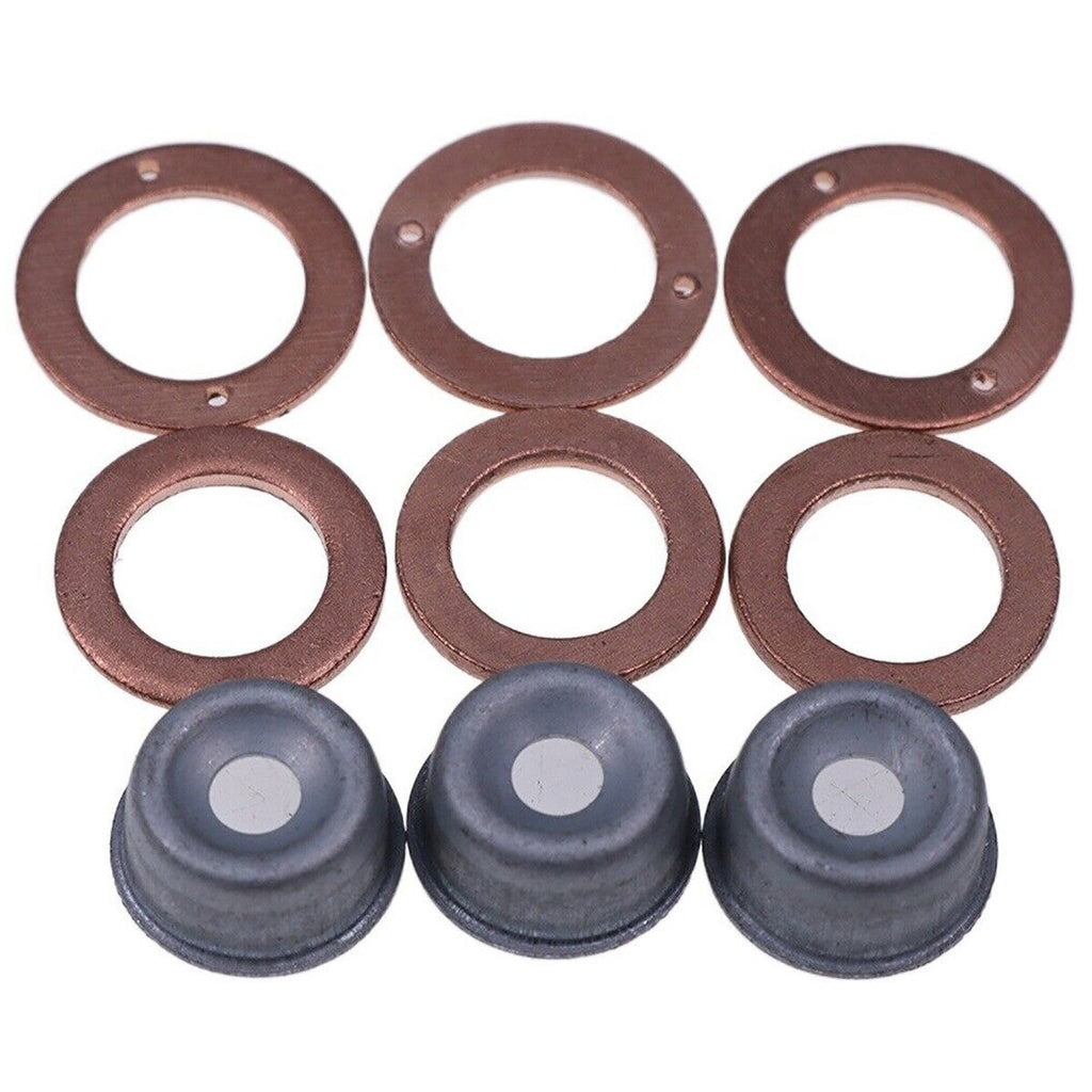 3X Cylinder Injector Seal Kit w/Heat Shield For Kubota D662 D7223 15221-94020