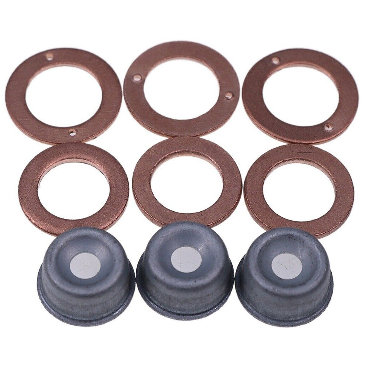 3X Cylinder Injector Seal Kit w/Heat Shield For Kubota D662 D7223 15221-94020