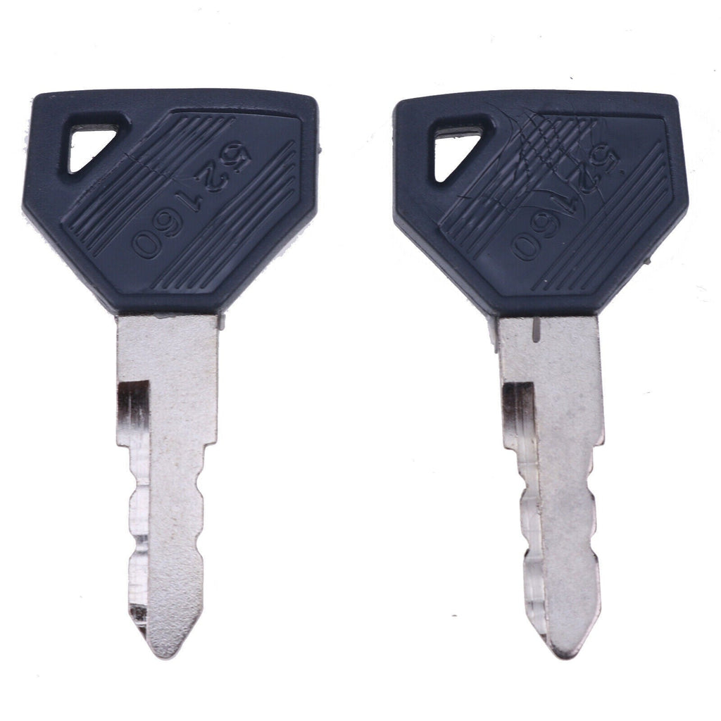2 Pcs Ignition Keys 198360-52160 for Yanmar Excavator Grader Dozer John Deere