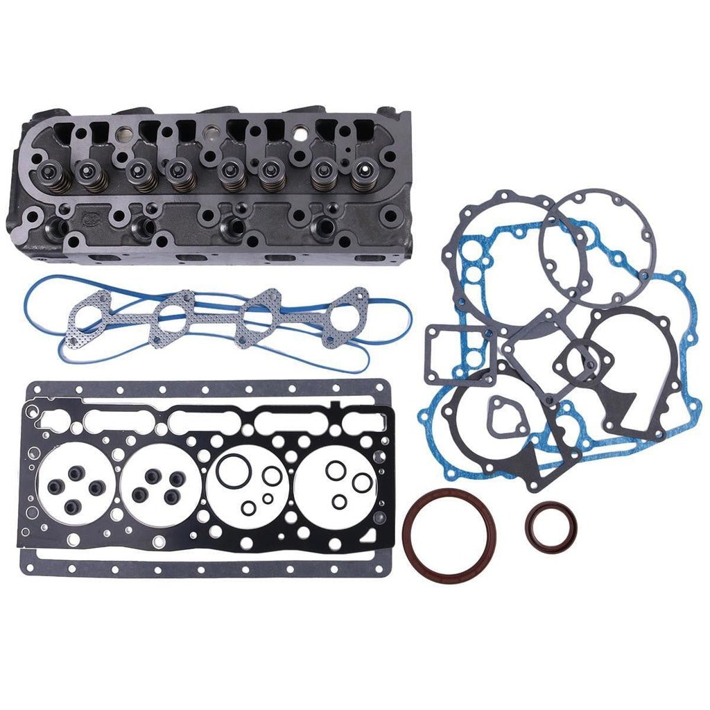 Complete Cylinder Head & Full Gasket Kit for Kubota Engine V1505 V1505-E2B