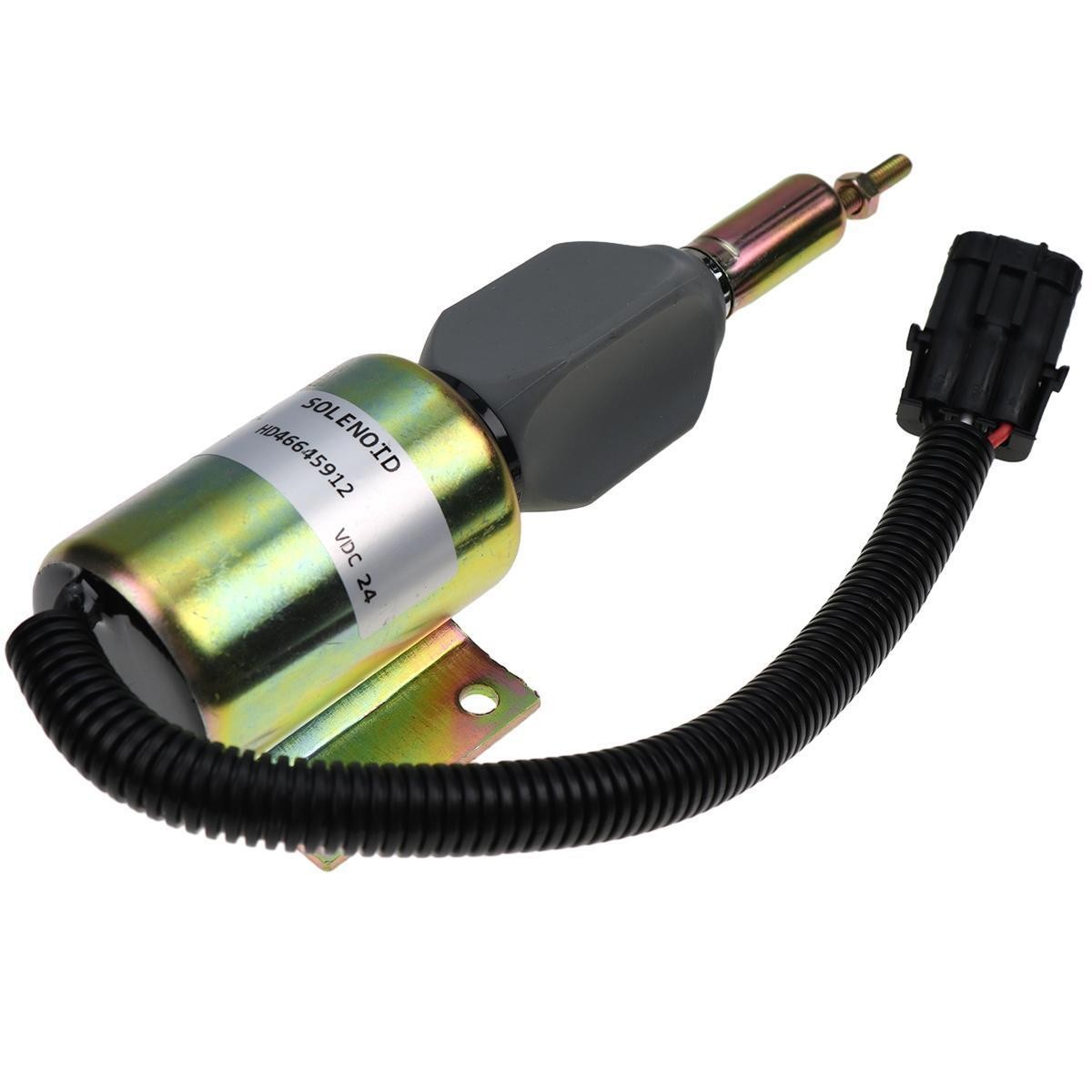 24V Fuel Shutdown Solenoid for John Deere 120 160LC 200LC 230LC 270LC Cummins6CT