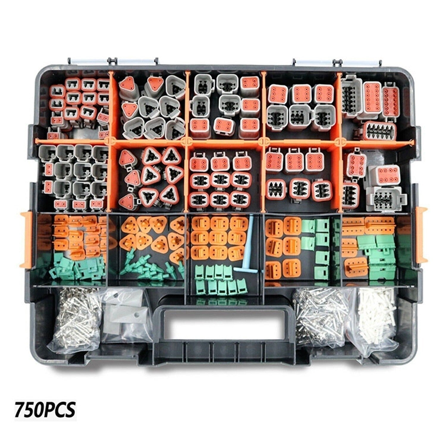 750 Pcs Deutsch DT Connector Plug Kit for 14 16 18 20 AWG Stamped Contact Kit