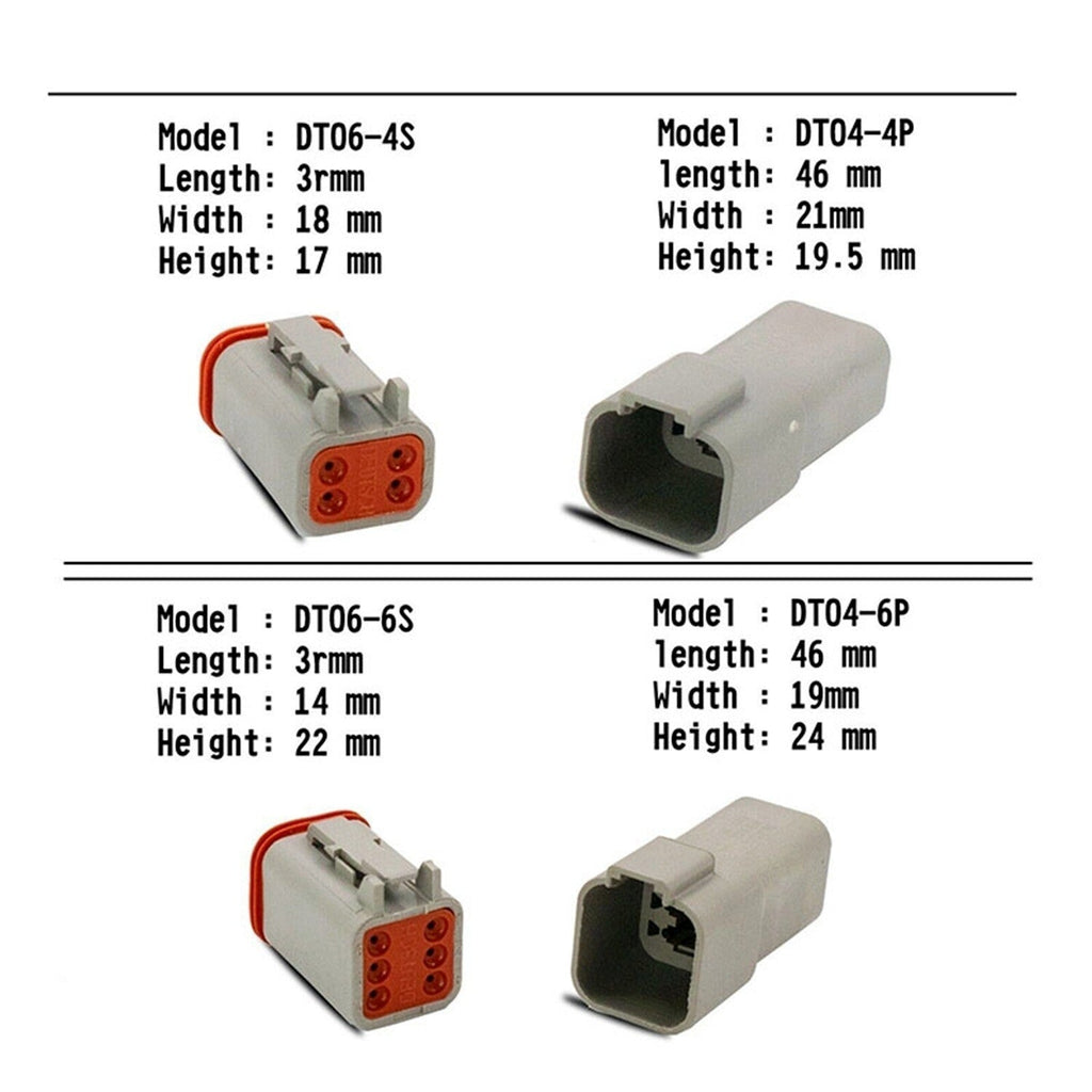 750 Pcs Deutsch DT Connector Plug Kit for 14 16 18 20 AWG Stamped Contact Kit
