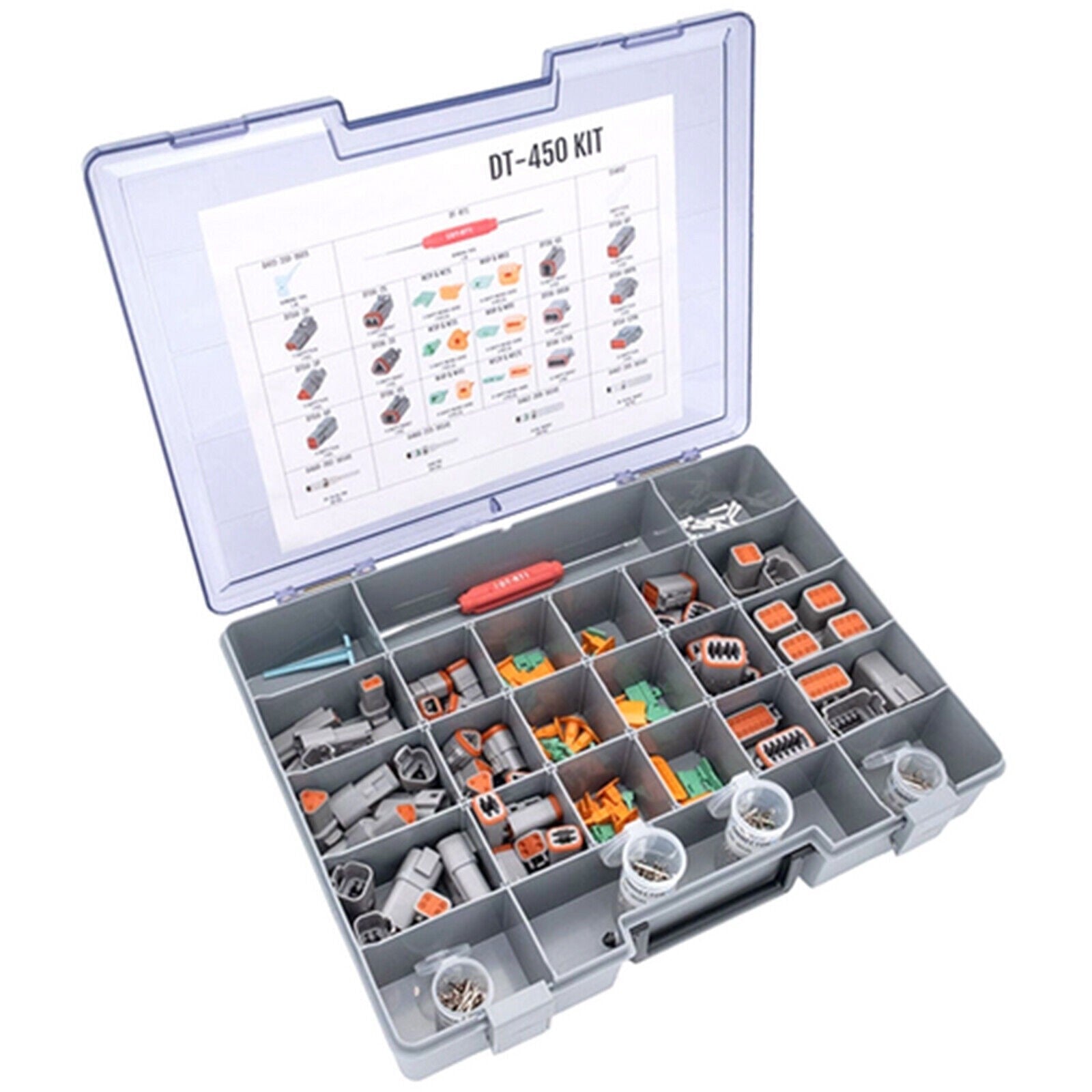 DT 450 Pcs Deutsch Connector Plug Kit for 14-20 AWG Stamped Contacts Kit