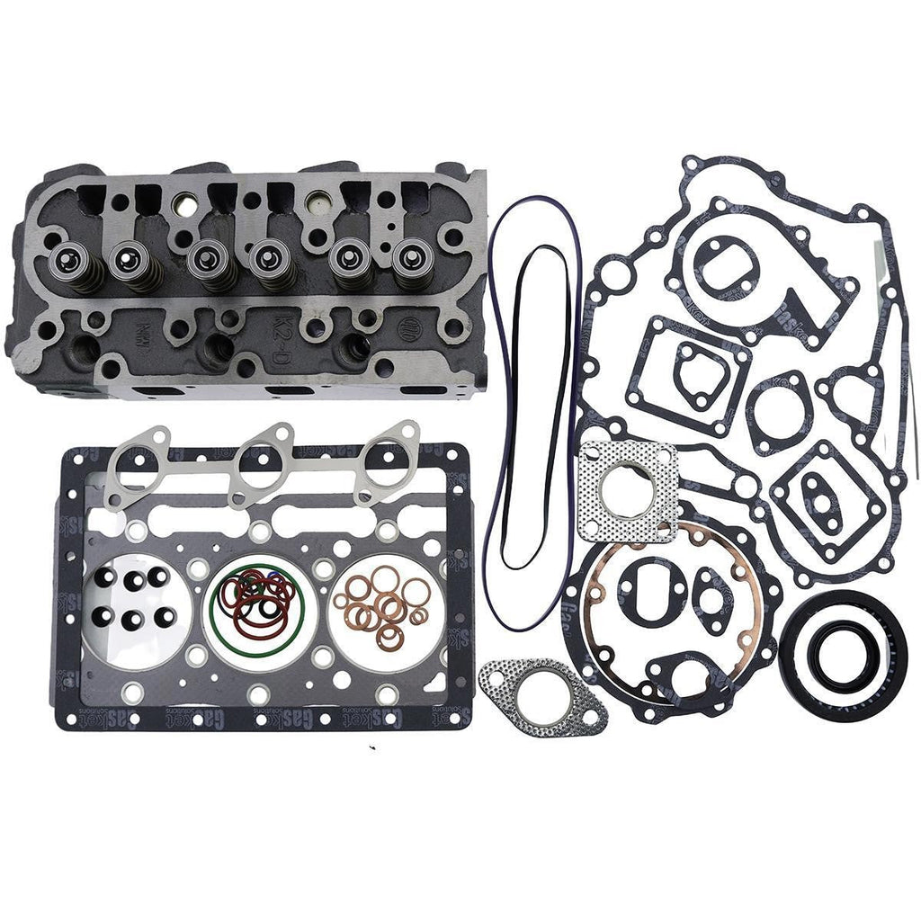D1005 Engine Complete Cylinder Head w/Full Gasket Kit for Kubota B2100 B2301HSD