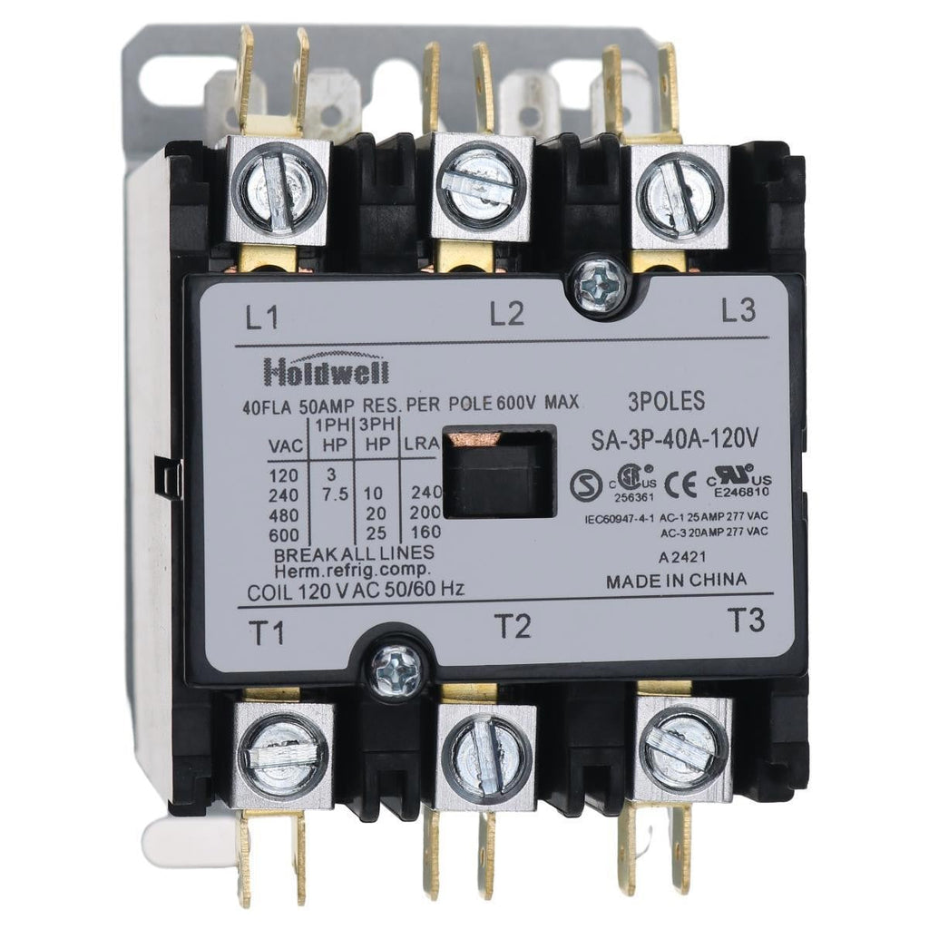 SA-3P-40A-120V Definite Purpose Contactor 3Poles 40FLA 120V AC Coil