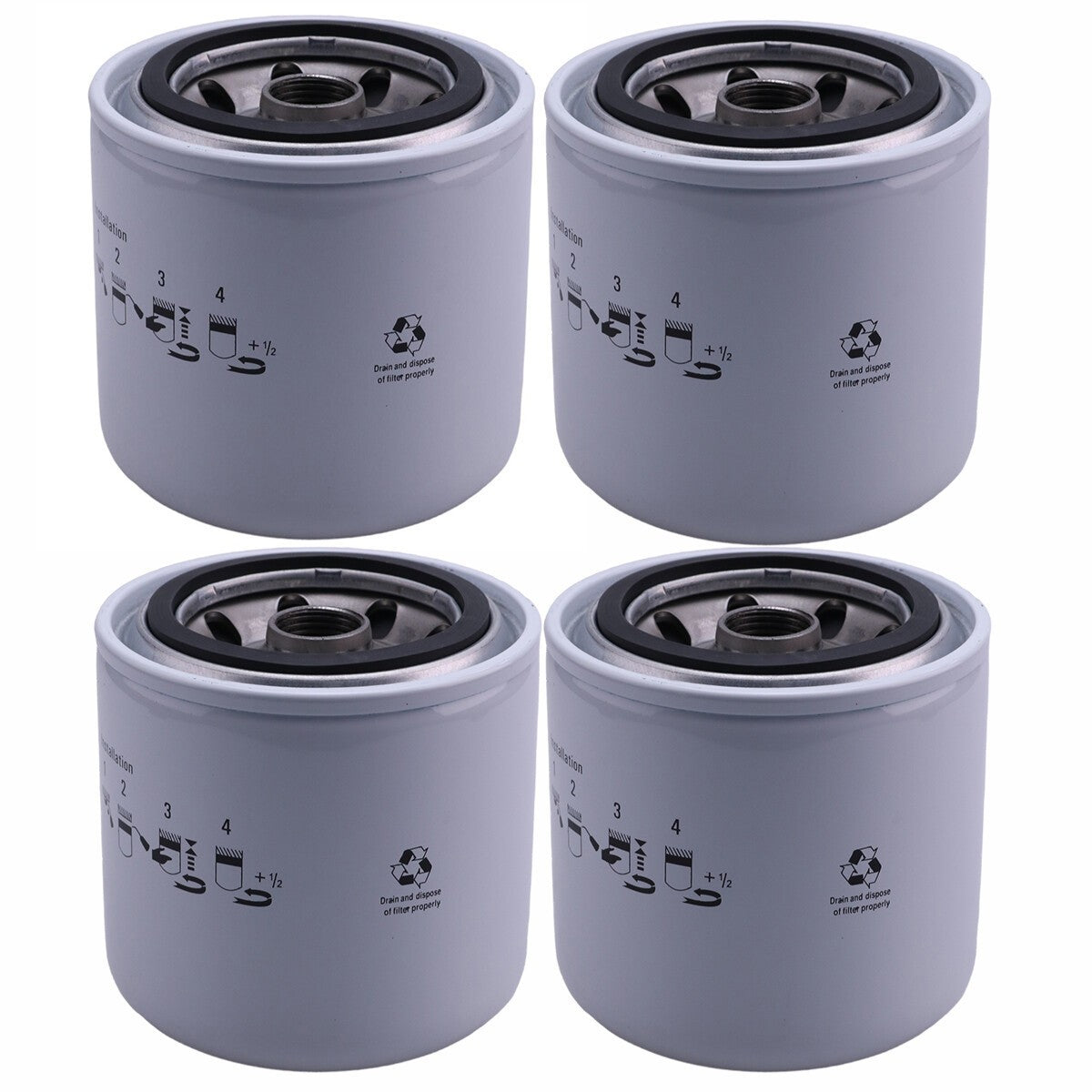 4X Oil Filter 6675517 for Bobcat B200 B250 B300 BL275 BL370 BL375 BL470 BL475