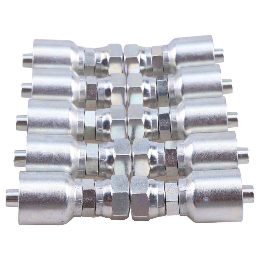 10X Hydraulic Hose Fitting With 3/8" Flat Face Seal Thread 1JS43-6-6 for Parker