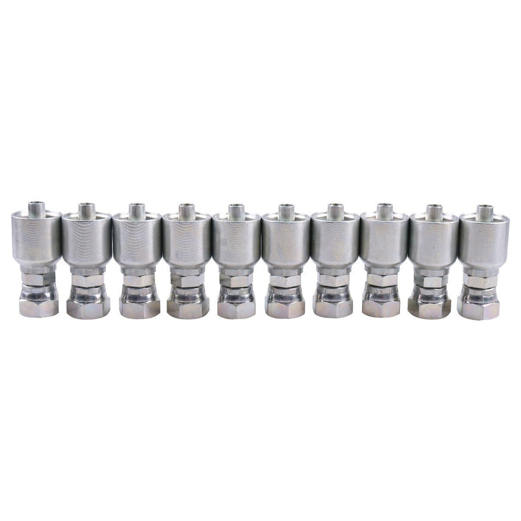 10X Hydraulic Hose Fitting With 3/8" Flat Face Seal Thread 1JS43-6-6 for Parker