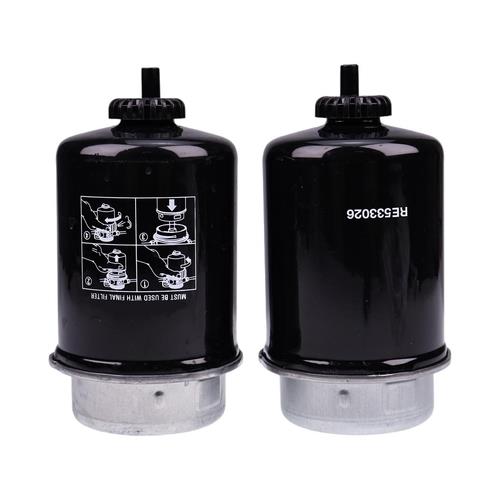 2PCS Fuel Filter RE533026 RE546336 for John Deere 319D 320D 323D 4320 6130 6330
