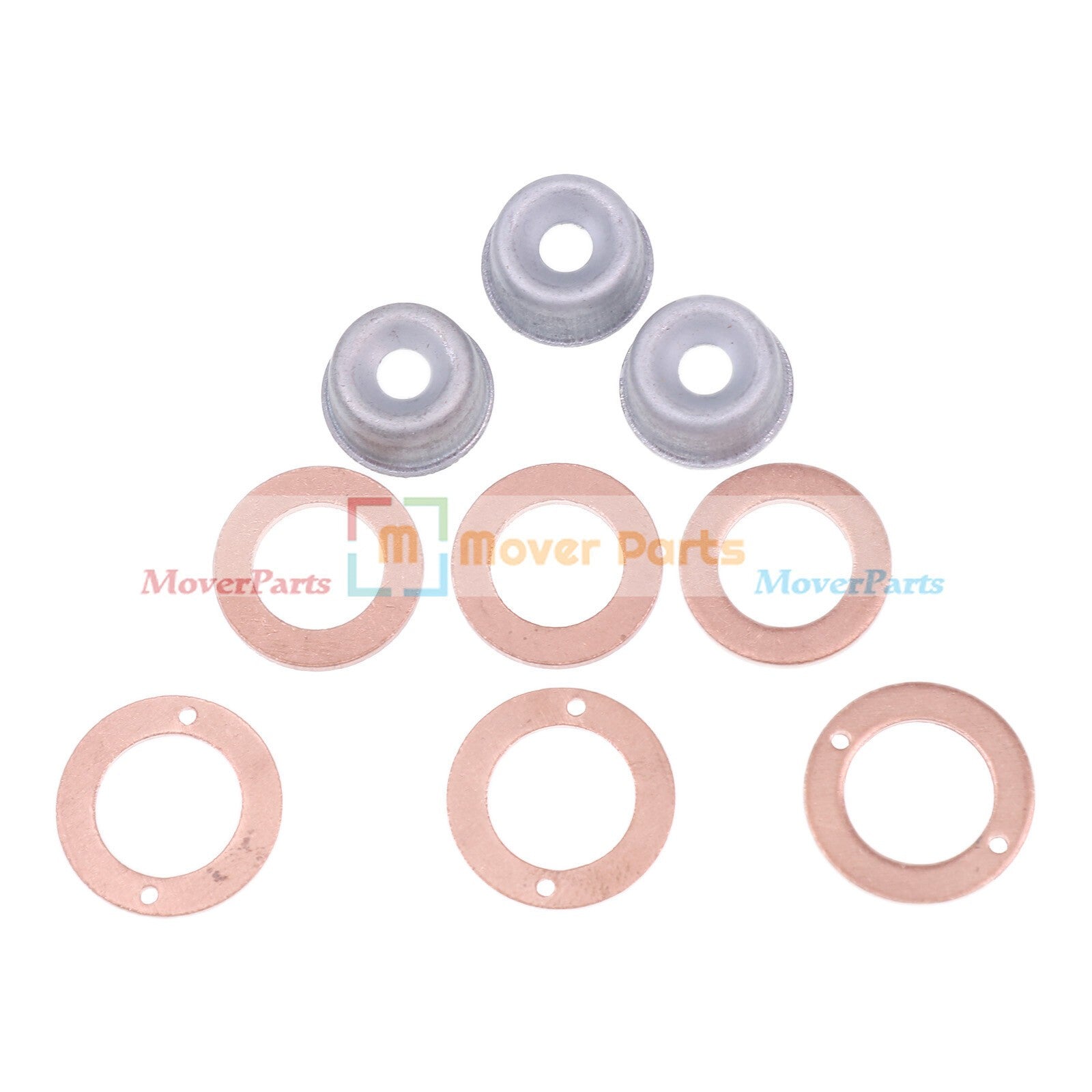 3 Cylinder Injector Seal Kit w/Heat Shield 19077-53650 for Kubota D662 D722