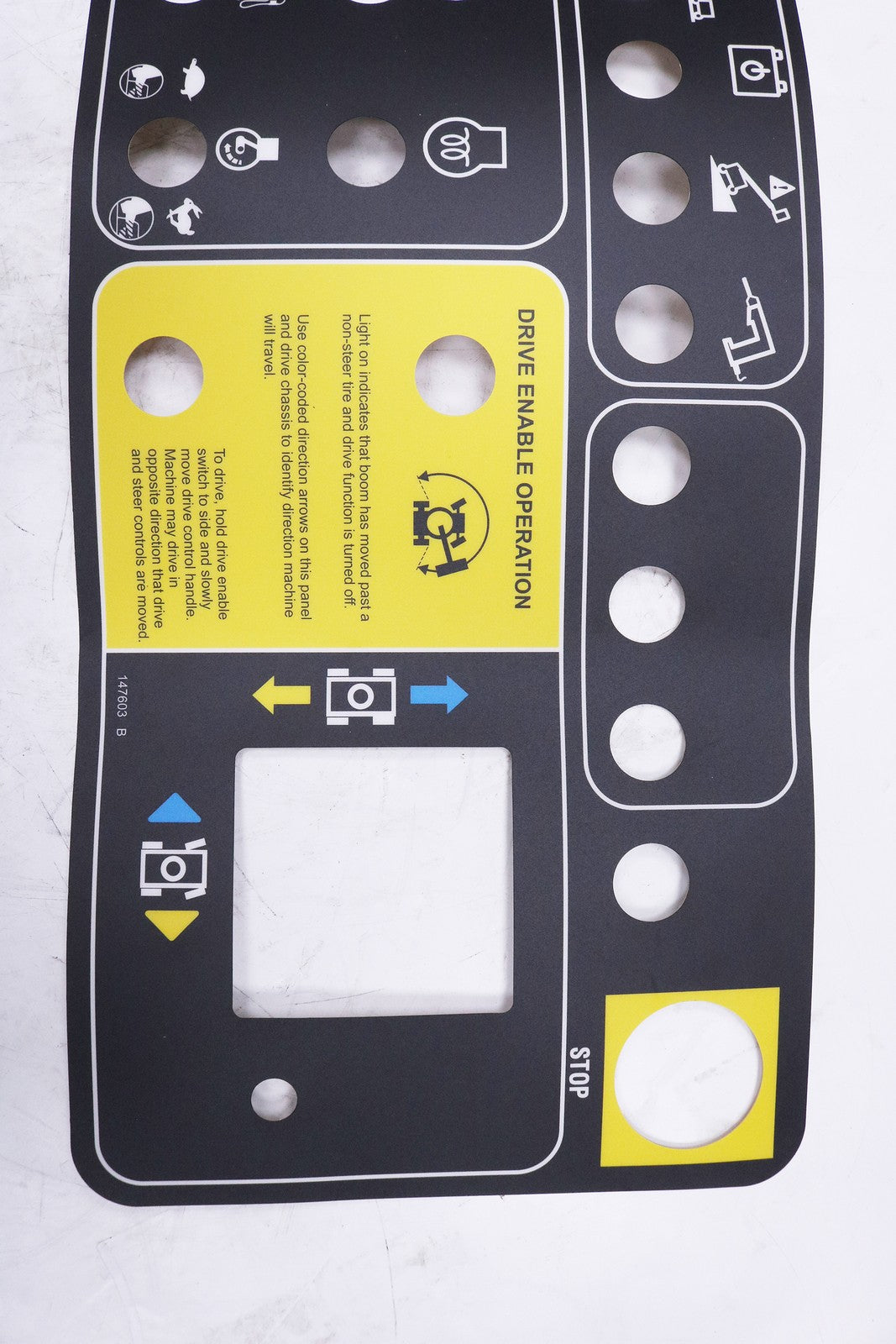 Platform Control Panel Decal 147603GT 147603 for Genie S-60 S-65 S-80 S-85