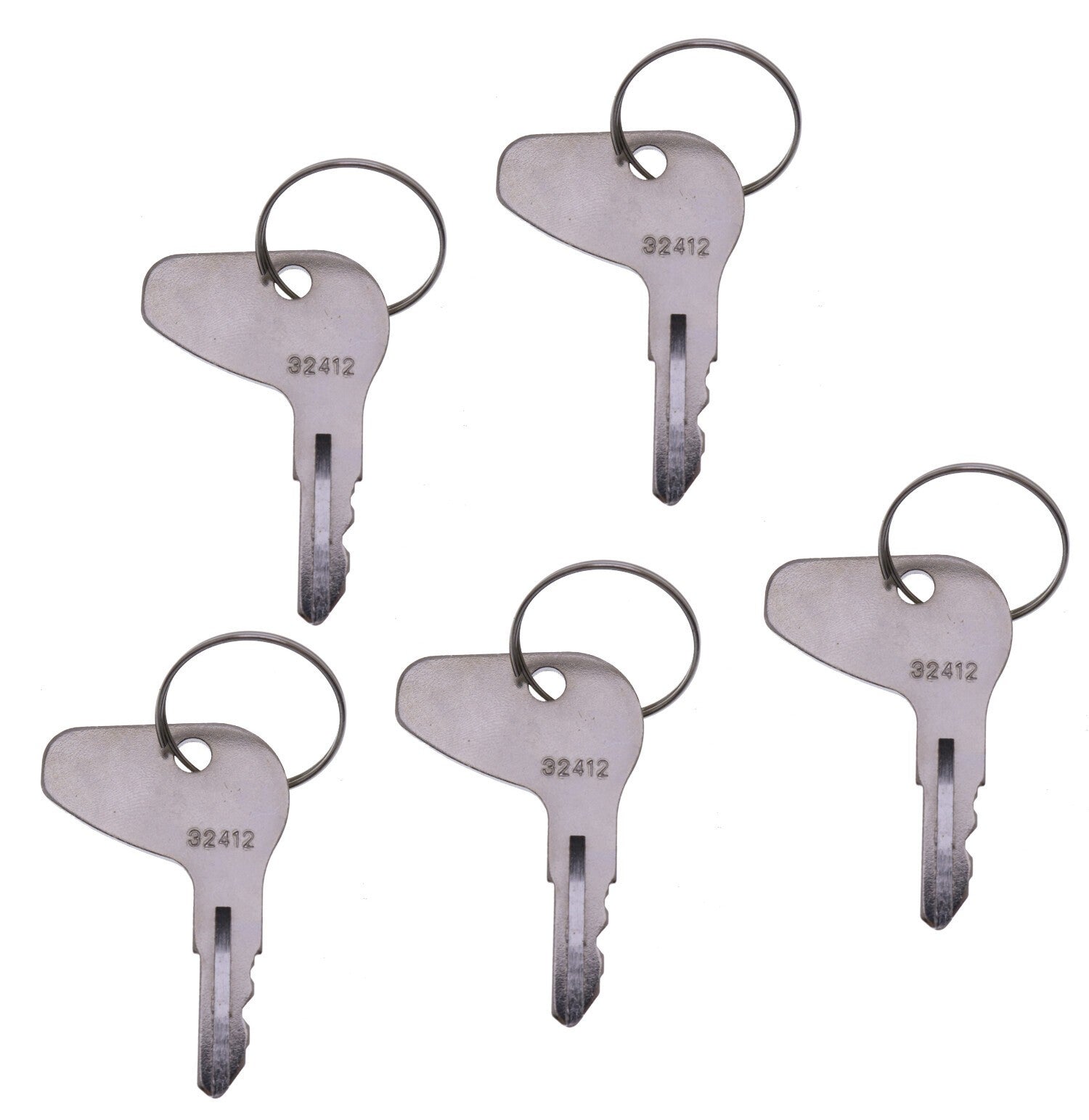 (5) New Ignition Key H32412 for Kubota Tractor M4700 M4800 M5000 MX5400