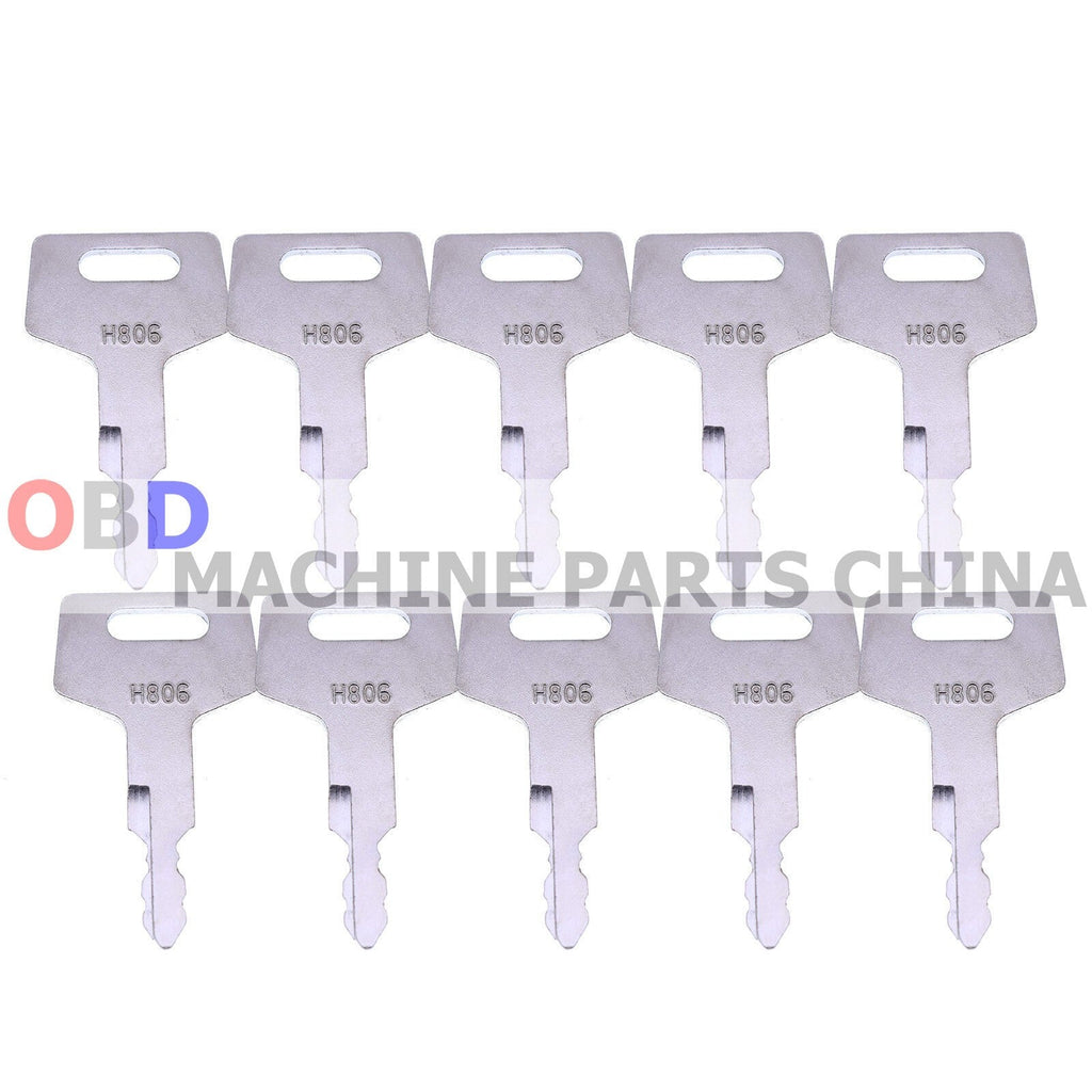 10X Ignition Keys H806 Heavy Equipment Key for Takeuchi Hitachi Gehl 17001-00019
