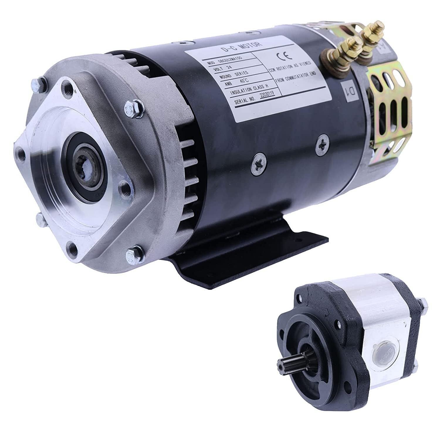 24V Electric Motor 40844GT w/ Hydraulic Pump 96193GT Compatible with Genie Lifts