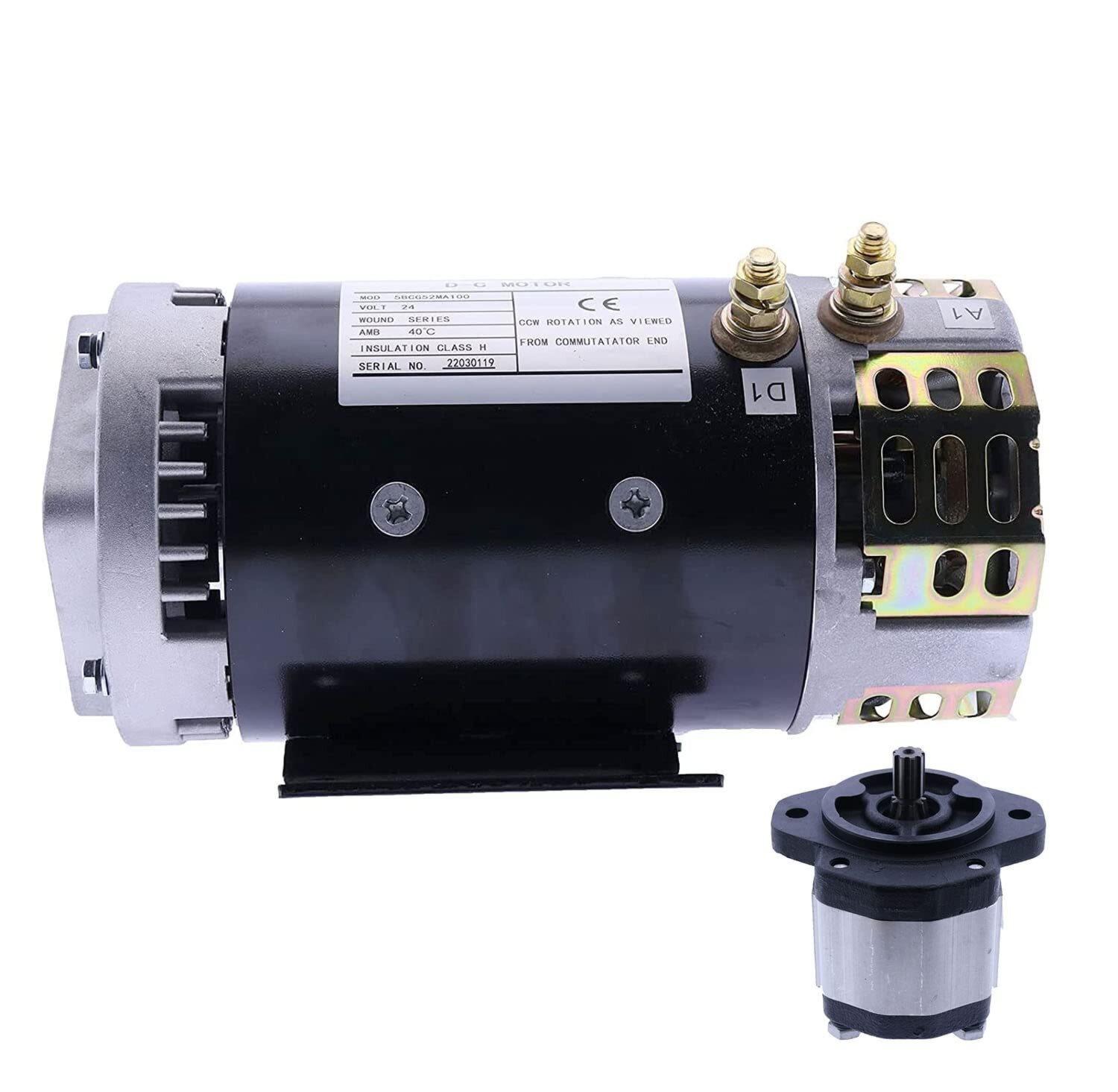 24V Electric Motor 40844GT w/ Hydraulic Pump 96193GT Compatible with Genie Lifts