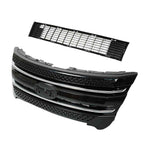 BB53-8200 Gloss Black Front Upper&Lower Grill Grille For 2011-2015 Ford Explorer