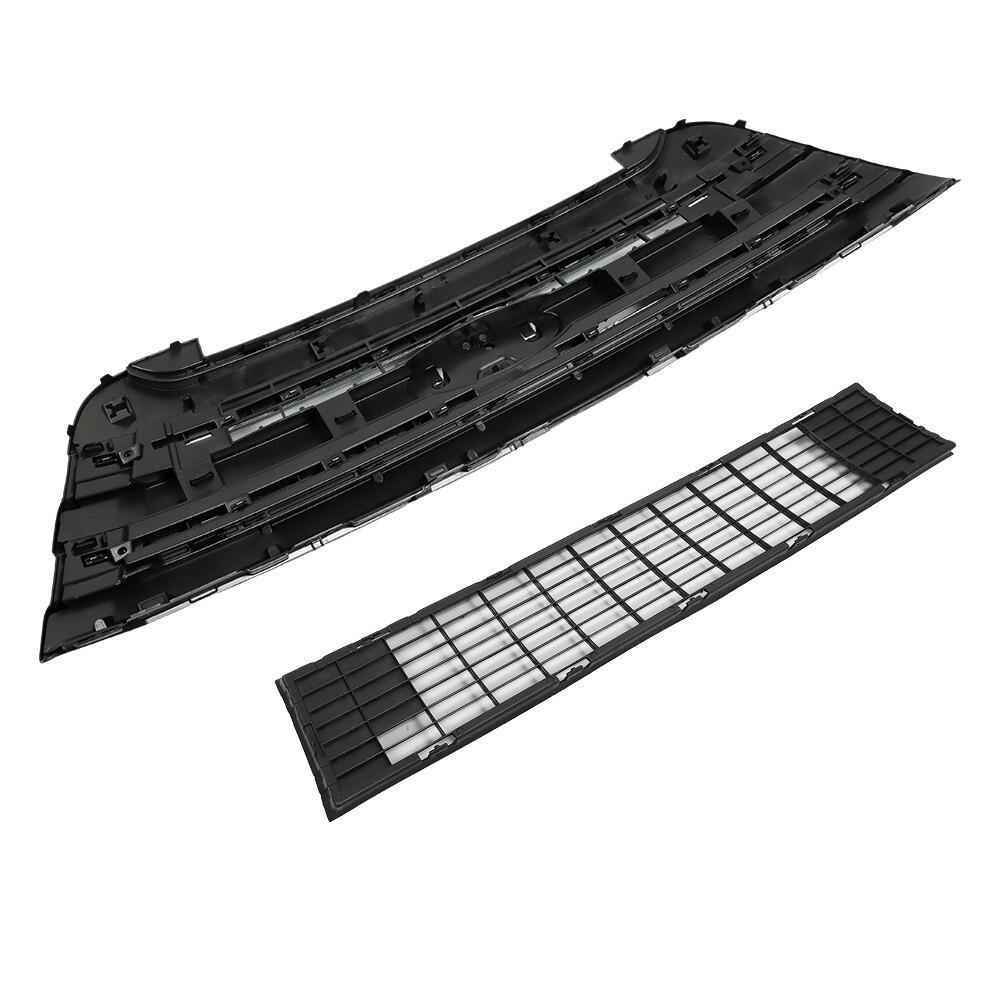 BB53-8200 Gloss Black Front Upper&Lower Grill Grille For 2011-2015 Ford Explorer