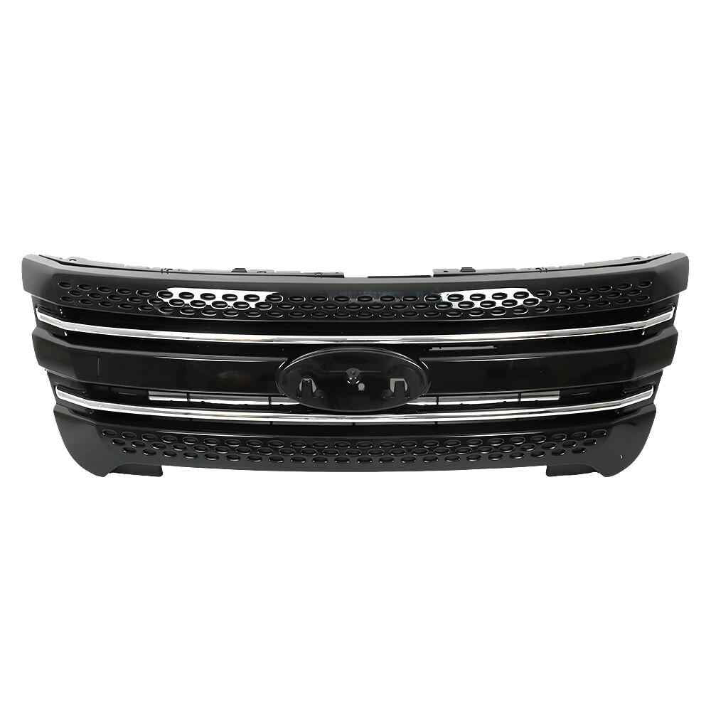 BB53-8200 Gloss Black Front Upper&Lower Grill Grille For 2011-2015 Ford Explorer