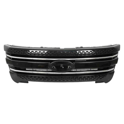 BB53-8200 Gloss Black Front Upper&Lower Grill Grille For 2011-2015 Ford Explorer