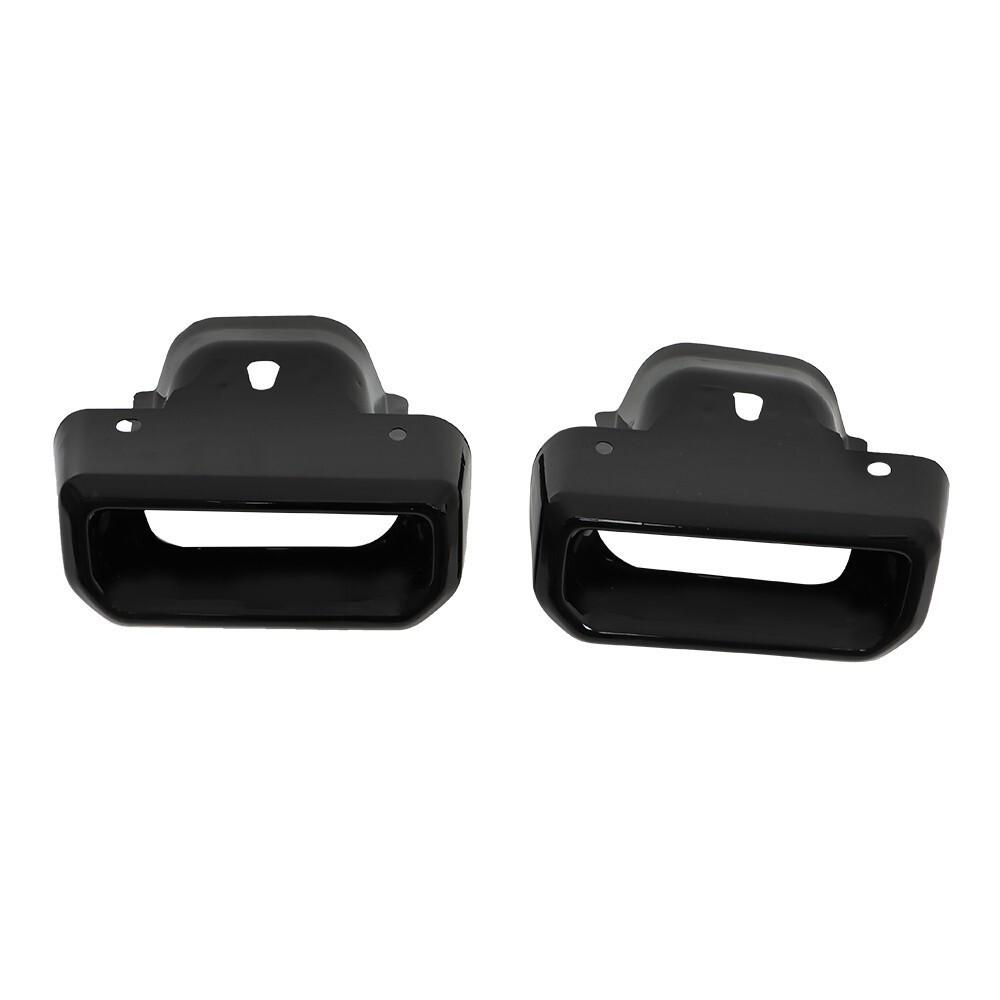 Exhaust Tips / Bezels Gloss Black For Chevy Silverado 1500 GMC Sierra 1500 19-23