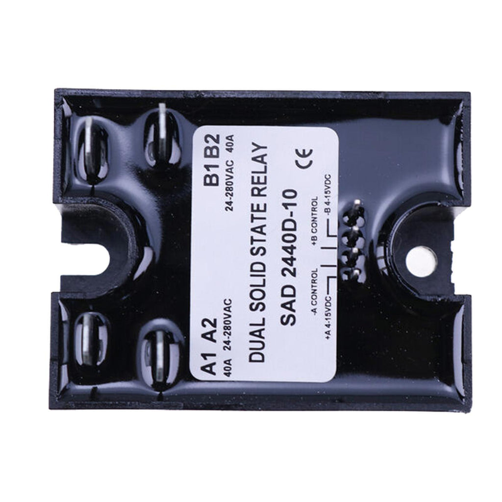 Dual Solid State Relay SSR 4-15VDC Input 280VAC 40A Random Turn On D2440D-10