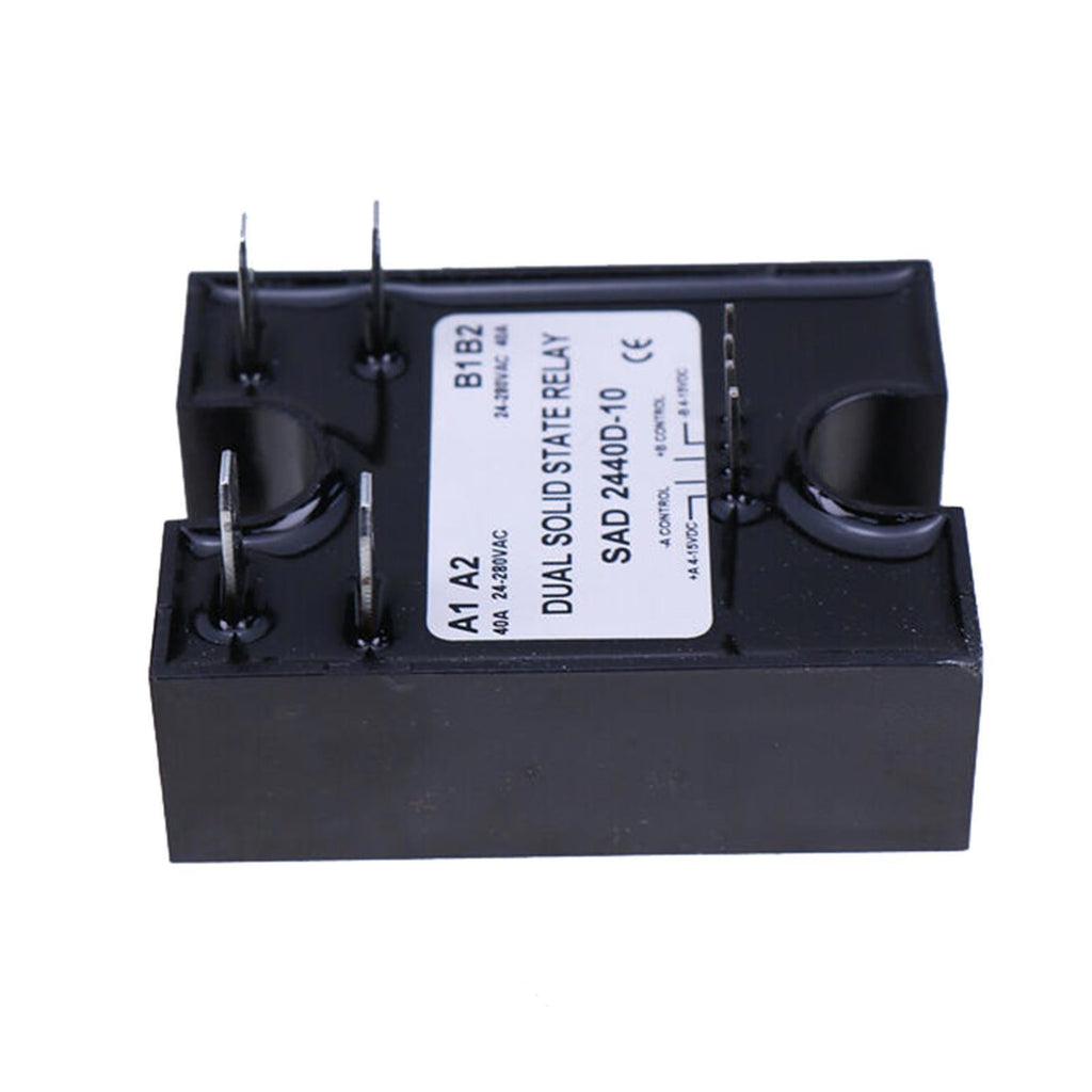 Dual Solid State Relay SSR 4-15VDC Input 280VAC 40A Random Turn On D2440D-10