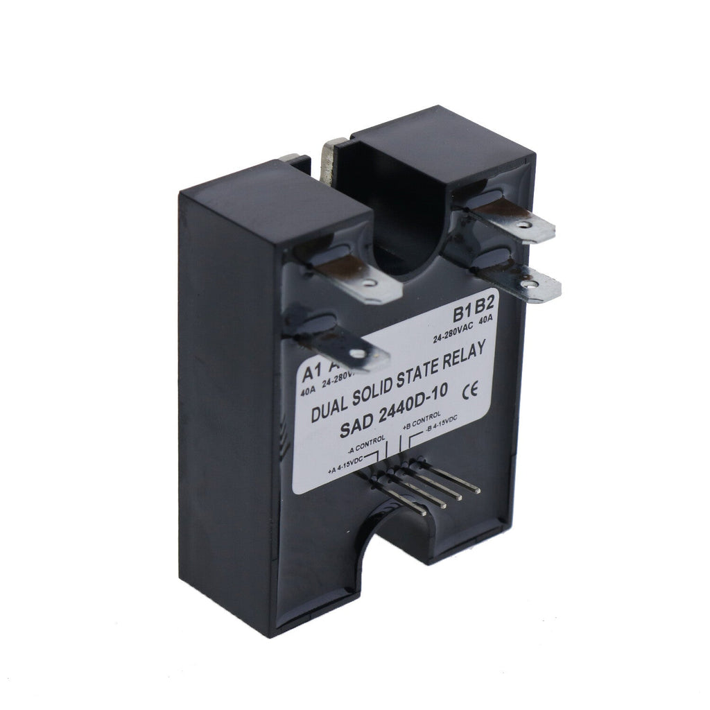 New Dual Solid State Relay D2440D-10 Random Turn On SSR 4-15VDC Input 280VAC 40A