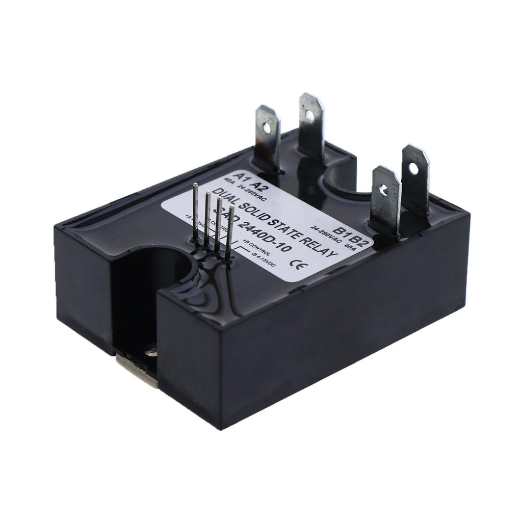 New Dual Solid State Relay D2440D-10 Random Turn On SSR 4-15VDC Input 280VAC 40A