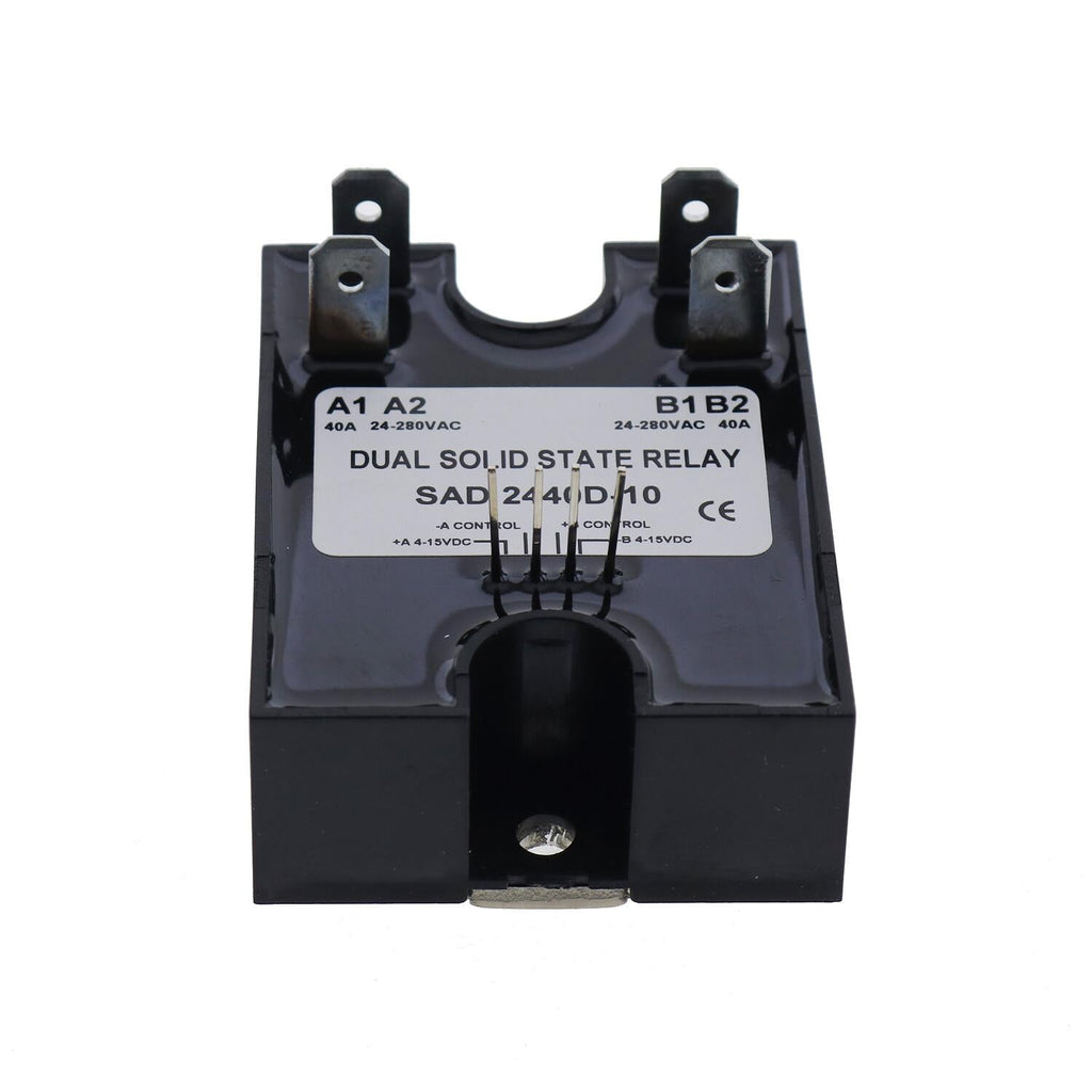 New Dual Solid State Relay D2440D-10 Random Turn On SSR 4-15VDC Input 280VAC 40A