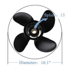 Propeller 8M8026635 For Mercury Spitfire 4 Blade Prop 10.1x14 40HP 50HP 60HP