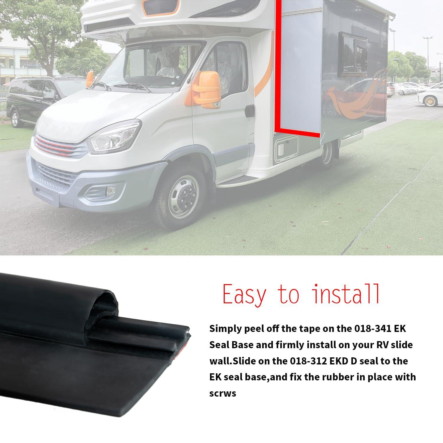 RV Slide Out Seal Wiper Black Rubber 018-341 For RV Camper Slideout System