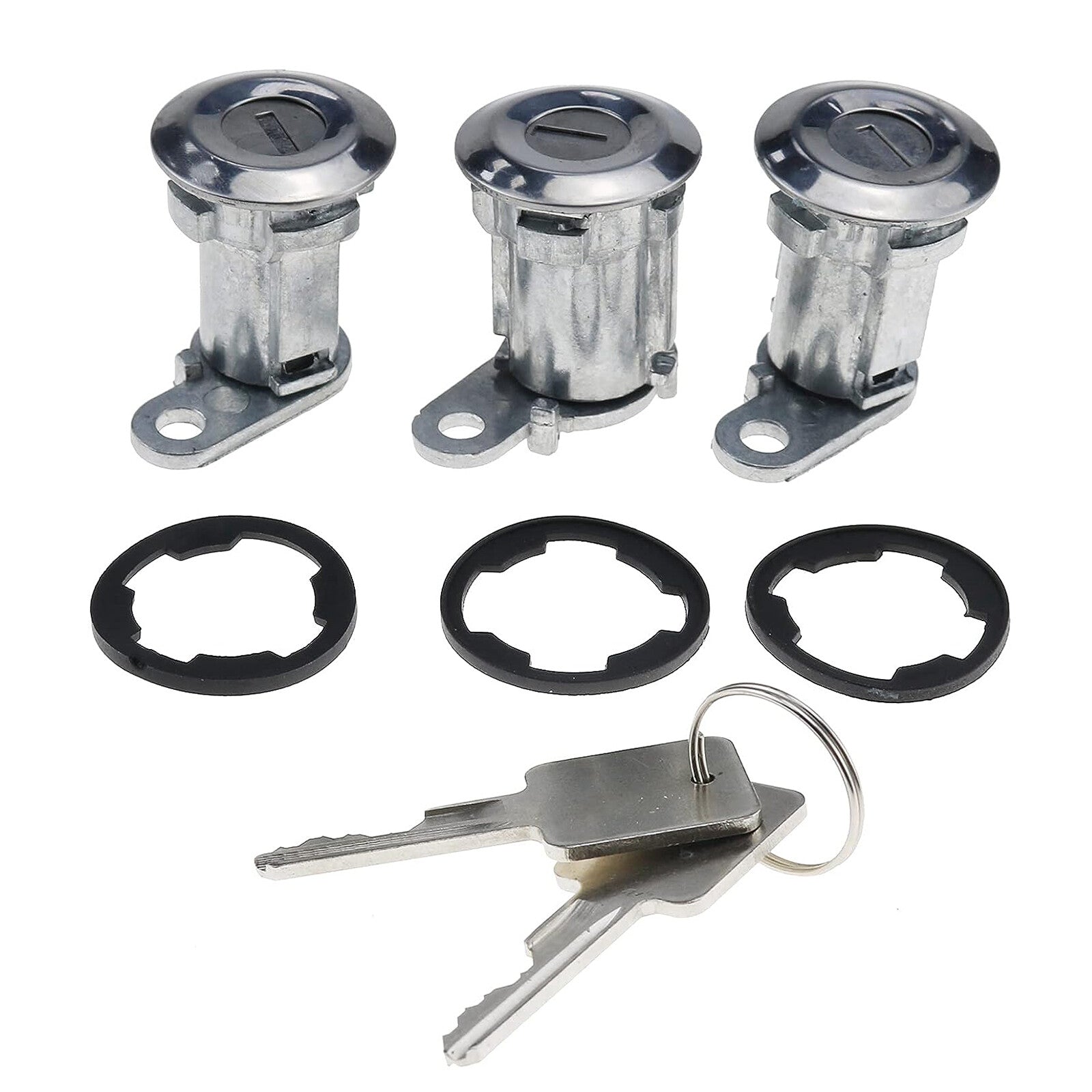 Set Of 3 Door Lock Cylinders With Keys 8122874K3 For Jeep Wrangler YJ