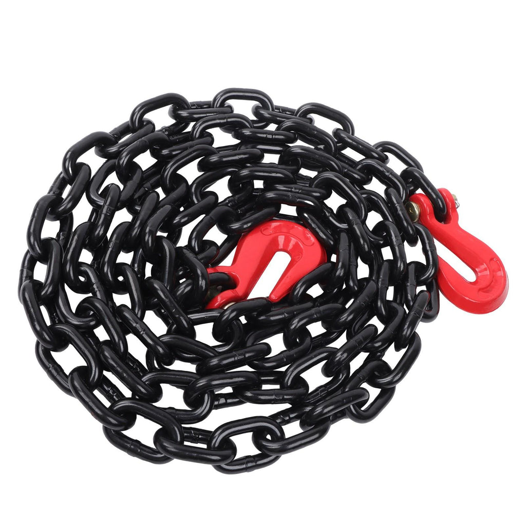 4Pack 3/8In × 10FT Tow Chain 7100Lbs G80 Steel Transport Binder Chain Grab Hooks