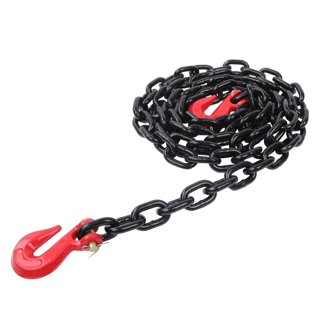 4Pack 3/8In × 10FT Tow Chain 7100Lbs G80 Steel Transport Binder Chain Grab Hooks