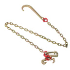 2PC 5400Lb G80 J Hook Chains 5/16In×6FT Tow Chain W/ 5/16' RTJ Hook Grapple Hook