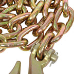 2 Pack 3/8In×10FT Binder Transport Chain Grab Hooks Tow Chain G70 Steel 7100Lbs