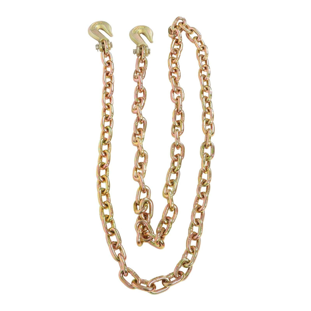 2 Pack 3/8In×10FT Binder Transport Chain Grab Hooks Tow Chain G70 Steel 7100Lbs