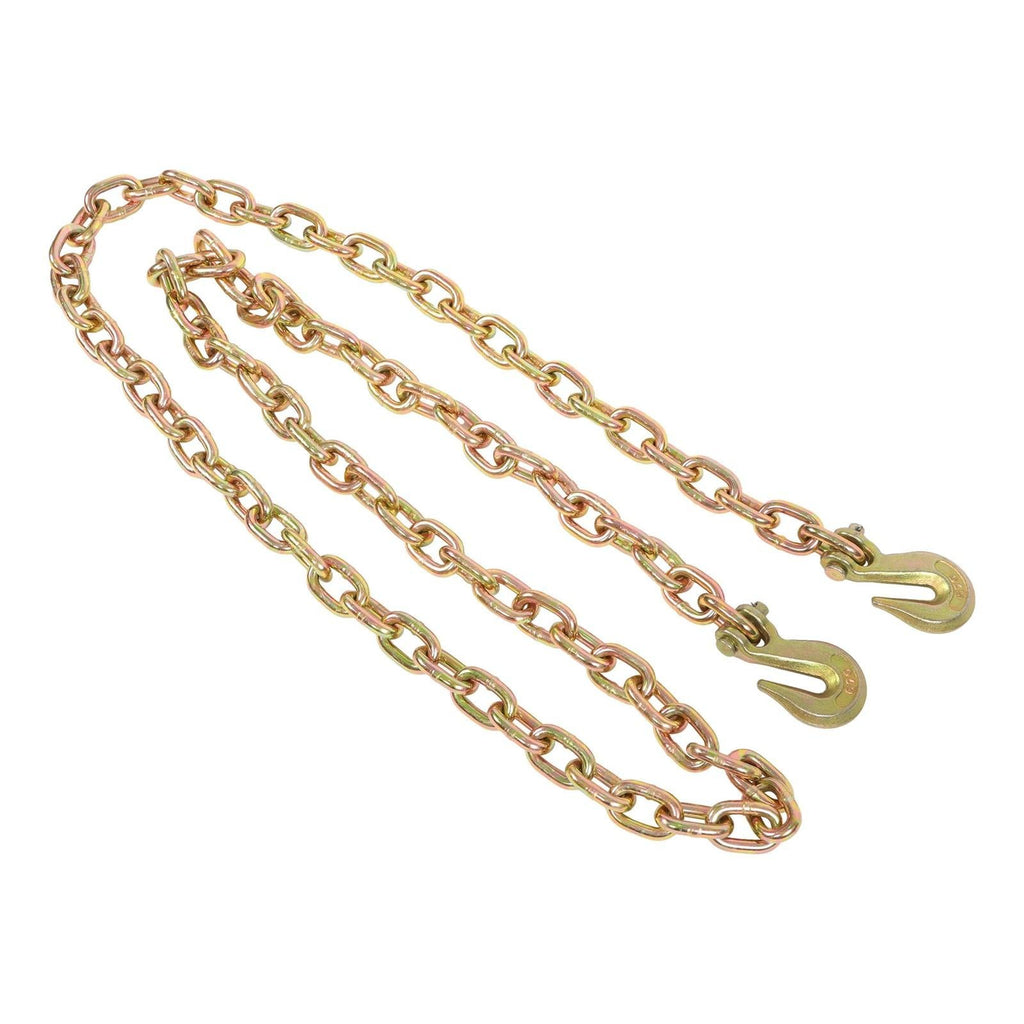 2 Pack 3/8In×10FT Binder Transport Chain Grab Hooks Tow Chain G70 Steel 7100Lbs