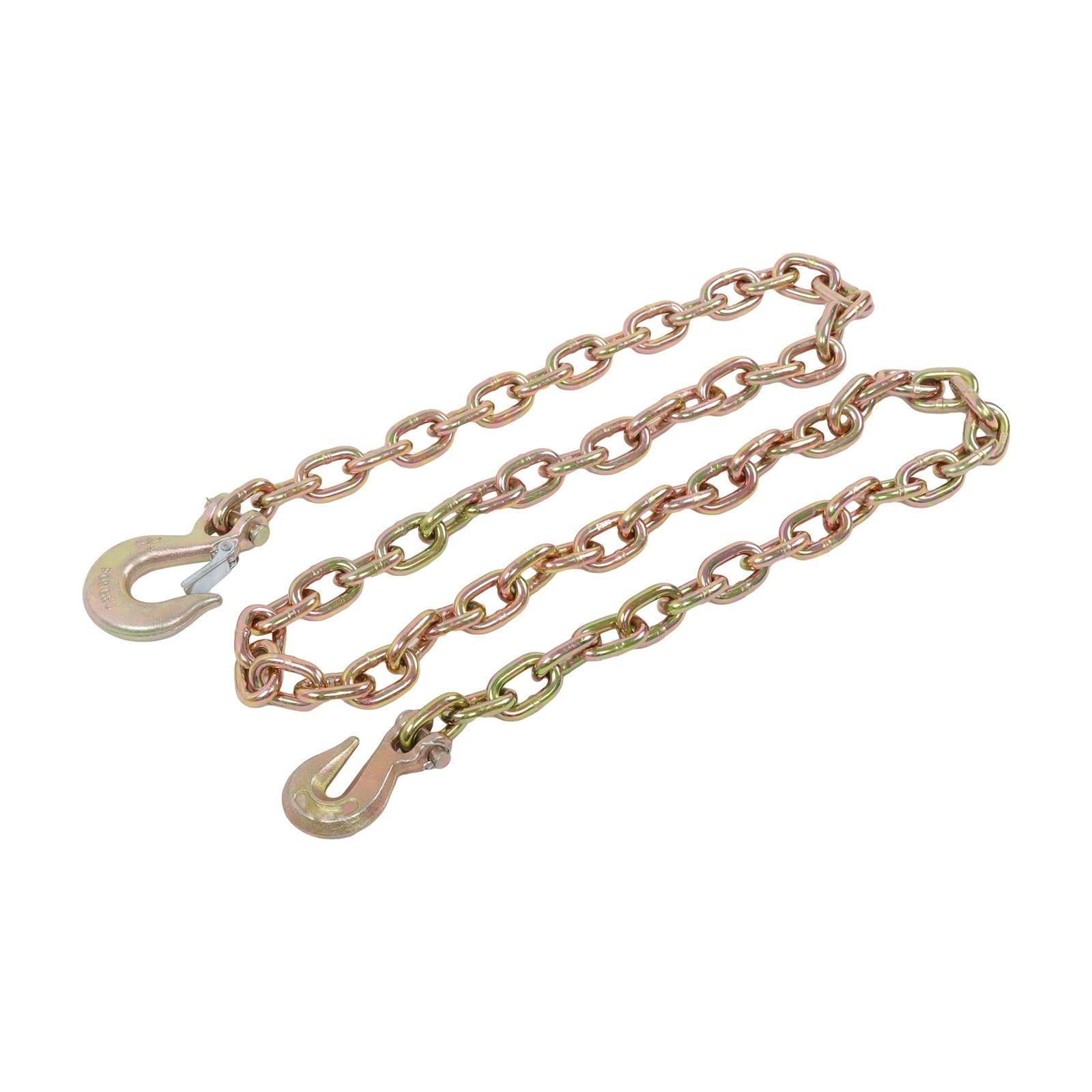3/8In×8FT 6600Lb G70 Transport Chains Binder Chain Tow Chain W/ Grab Sling Hooks