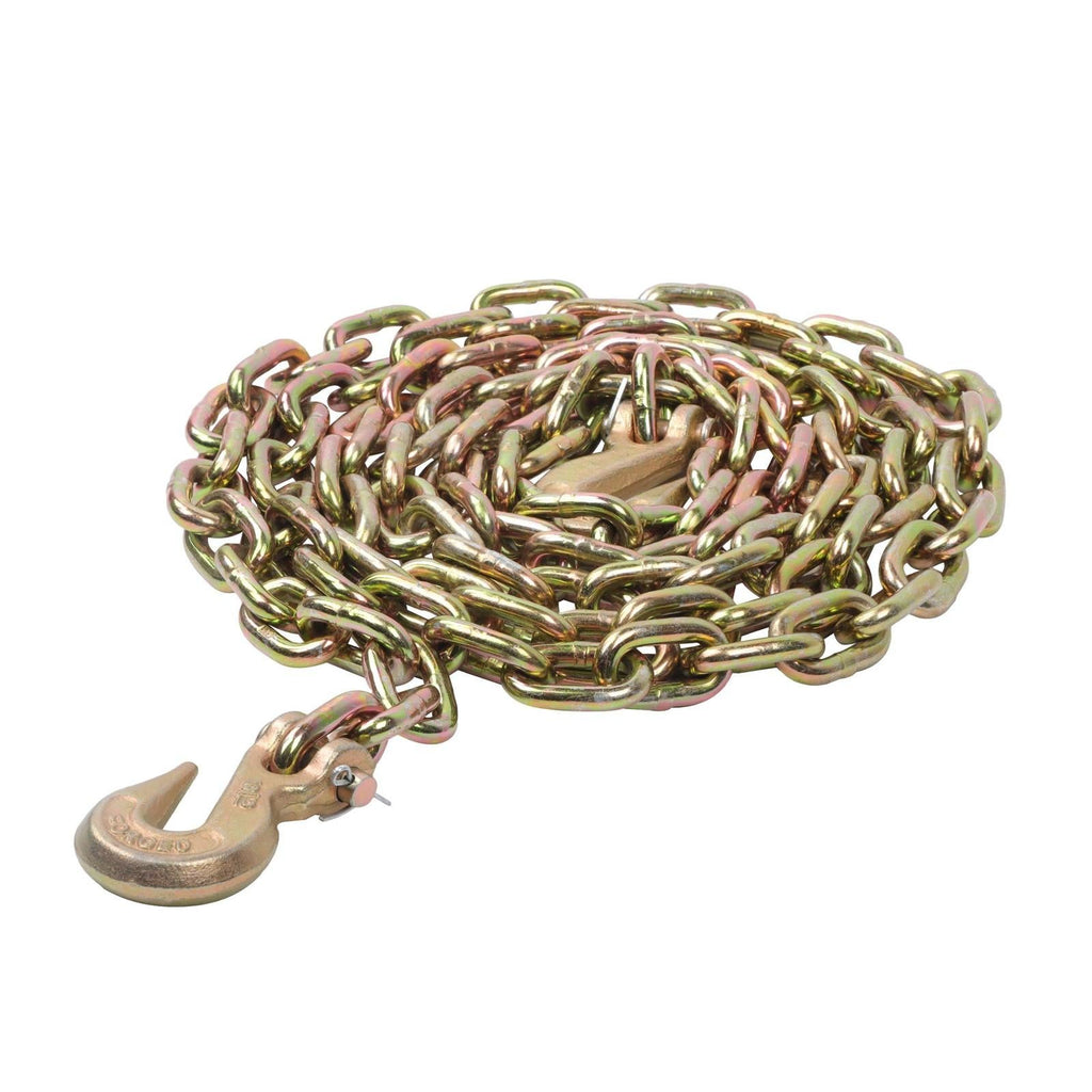 4900Lbs G80 Steel Transport Binder Chain 5/16In × 12FT With Clevis Grab Hooks