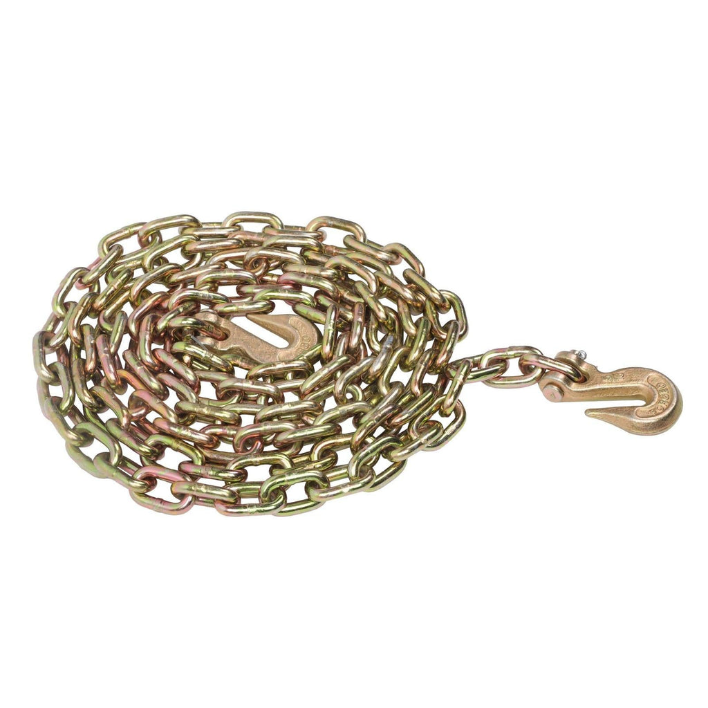 4900Lbs G80 Steel Transport Binder Chain 5/16In × 12FT With Clevis Grab Hooks