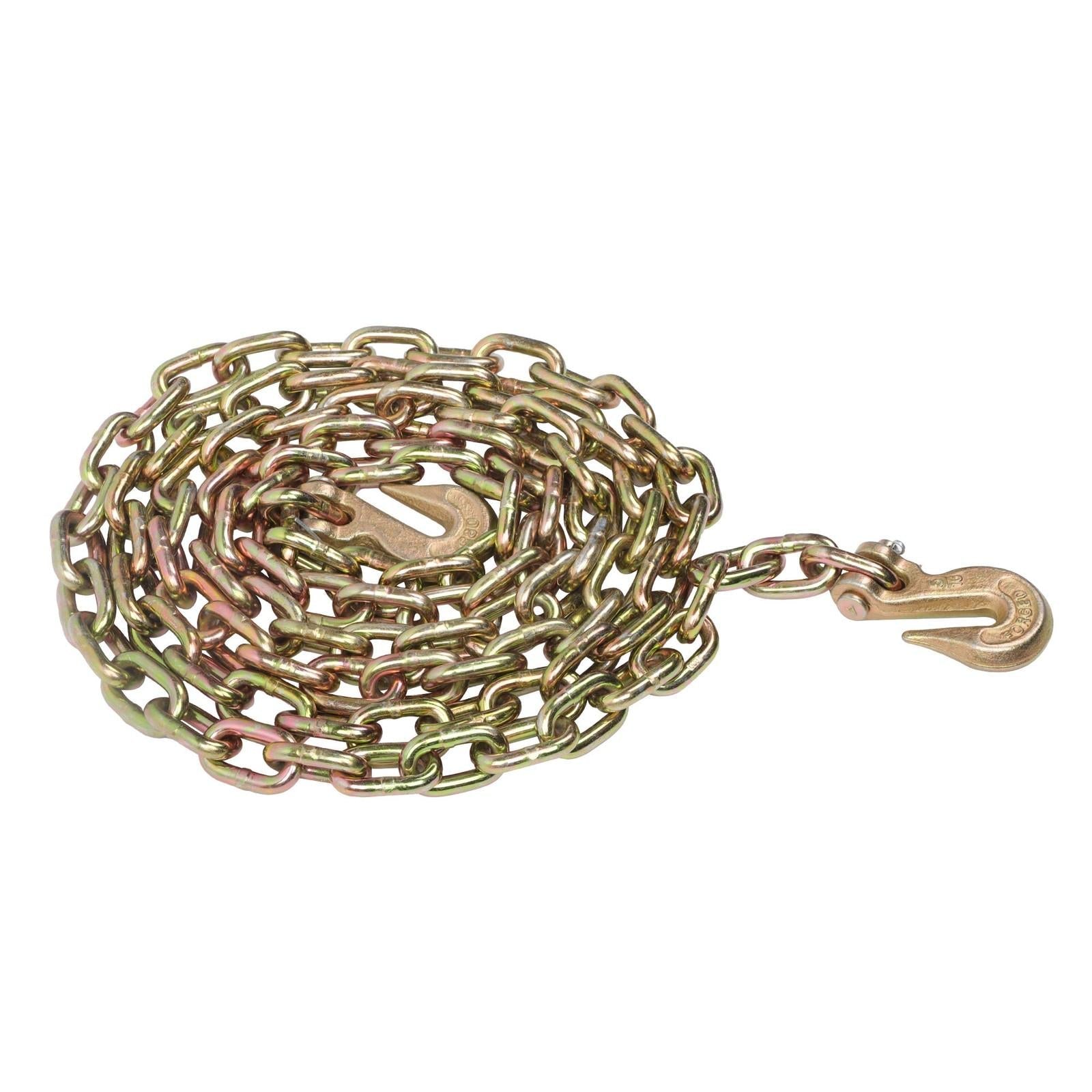 4900Lbs G80 Steel Transport Binder Chain 5/16In × 12FT With Clevis Grab Hooks