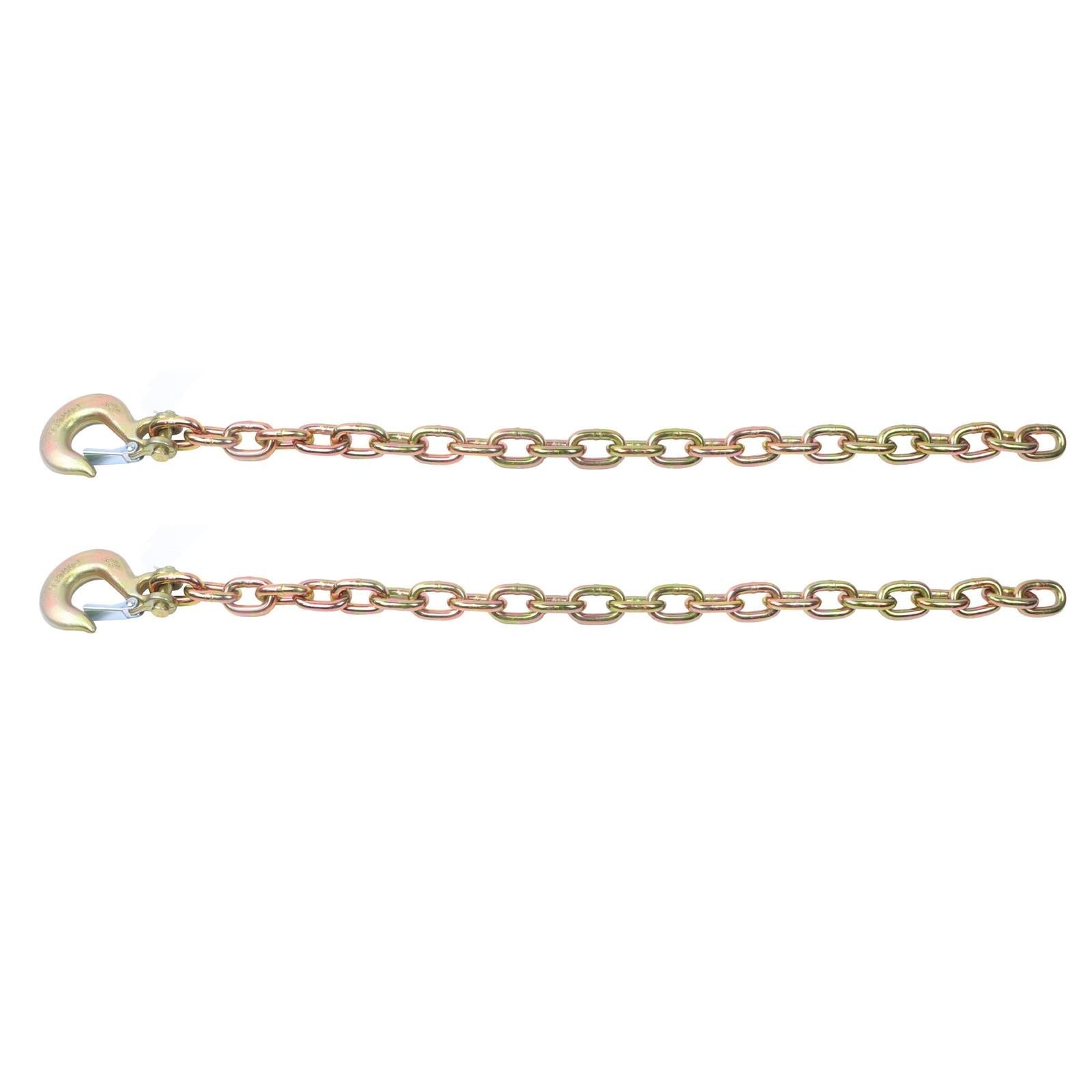 2Pcs Tow Chain With Clevis Slip Hook 3/8"×35" G70 26400Lbs Trailer Safety Chain