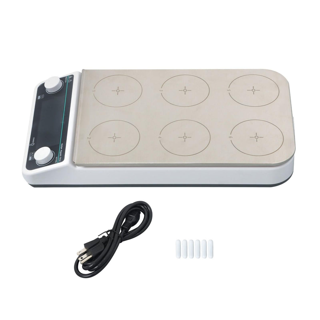 50 to 1200RPM 6 Position Magnetic Stirrer Multi-Position Magnetic Mixer Stirrer