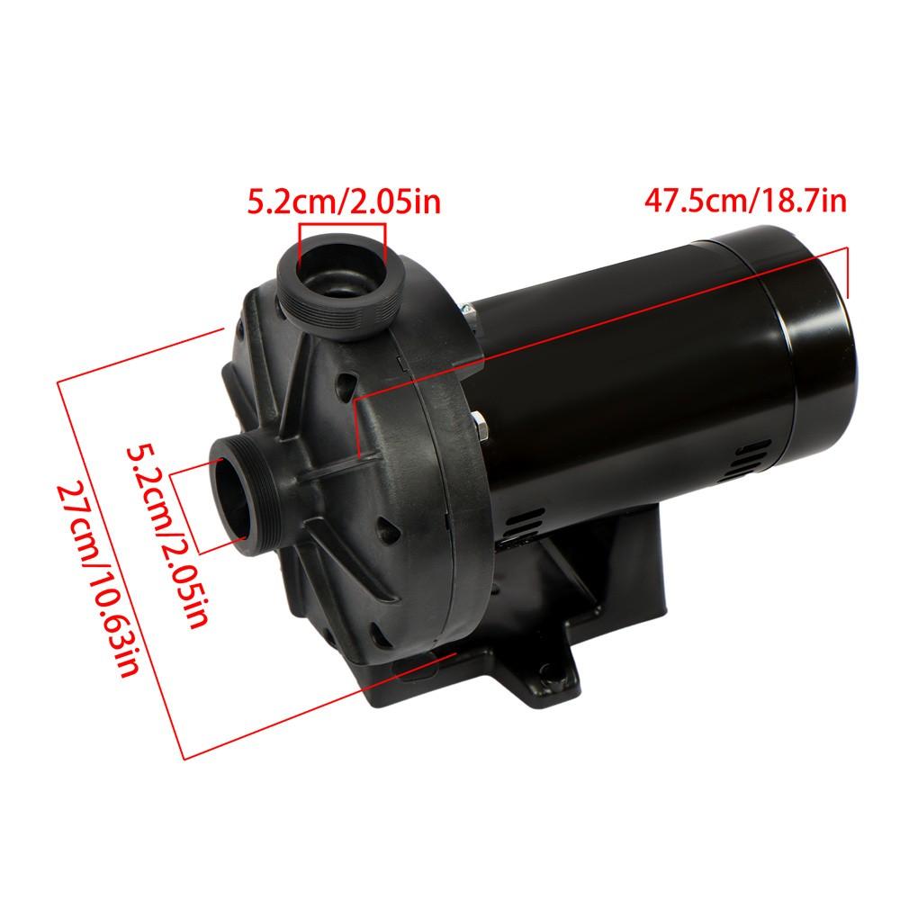 W36060 3/4 HP Booster Pump For Inground Swimming Pools Pressure Cleaner Black