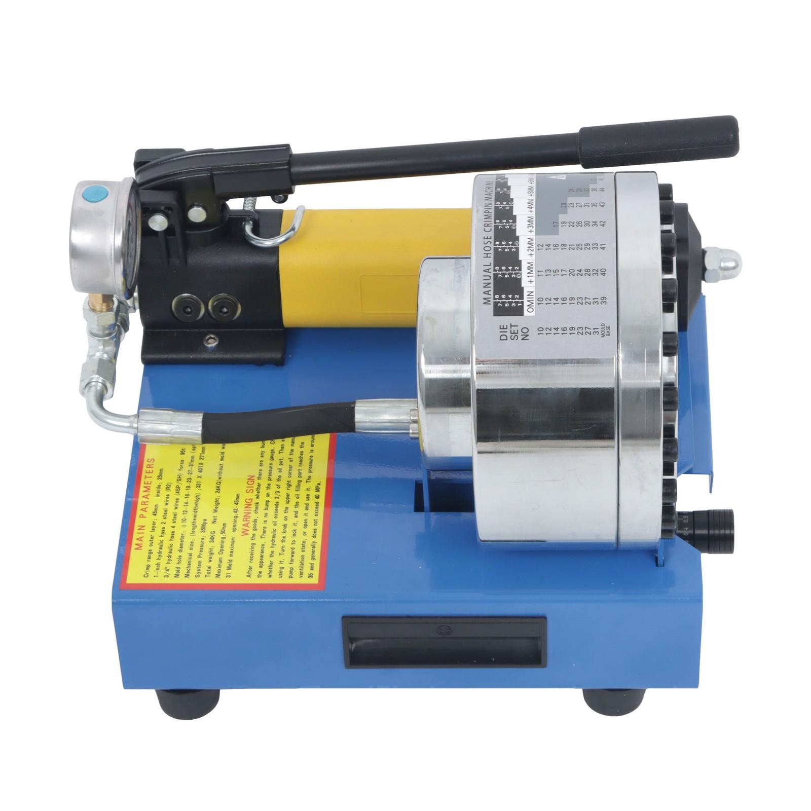 Portable Hydraulic Hose Pipe Crimping Machine High Pressure Crimper W/ 8 Dies