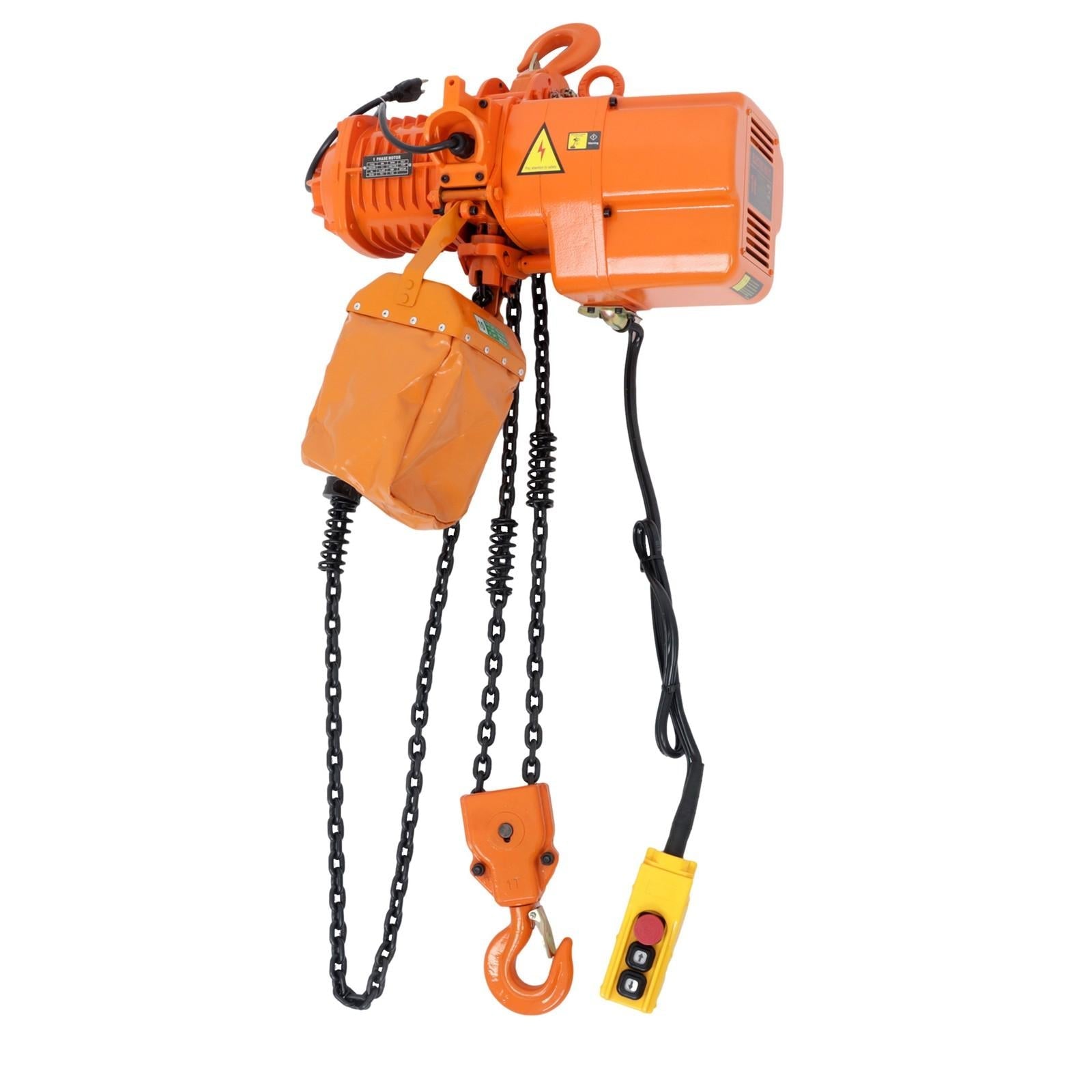 750W G80 Chain 1T/2200lbs 1.5m/5ft Wired Remote Control Electric Chain Hoist